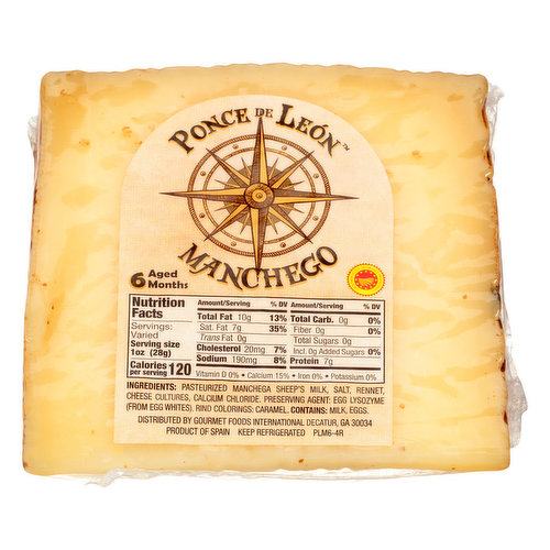Ponce De Leon Cheese, Manchego