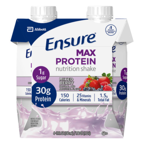 Ensure Nutrition Shake Mixed Berry Ready-to-Drink Bottles