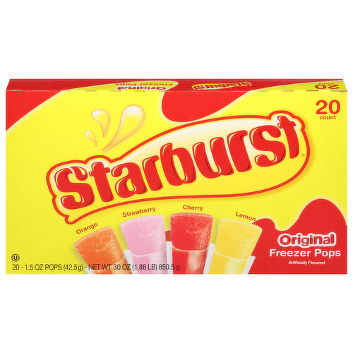 Starburst Freezer Pops, Original, Assorted