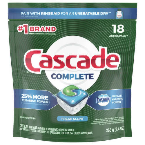 Cascade Dishwasher Detergent 4 ea, Pods