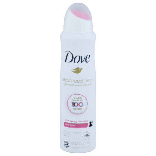 Dove Antiperspirant Deodorant, Clear Finish, Invisible, Dry Spray