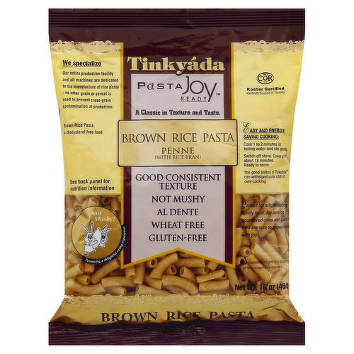 Tinkyada Brown Rice Pasta, Penne
