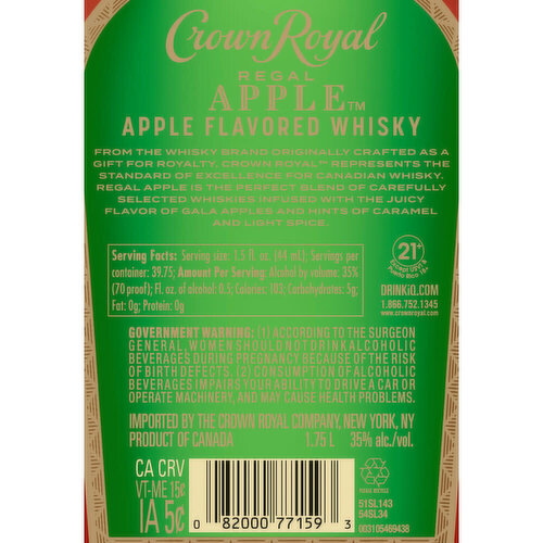 Crown Royal Regal Apple Canadian Whisky, 1.75 L     - 1.75 Liter Image 2 of 2