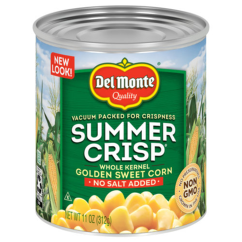 Del Monte Golden Sweet Corn, No Salt Added, Whole Kernel