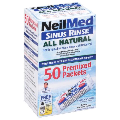 NeilMed Sinus Rinse, All Natural, Premixed Packets - Brookshire's