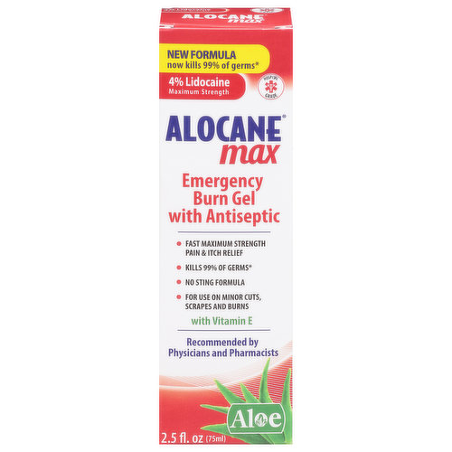 Alocane Emergency Burn Gel, Maximum Strength