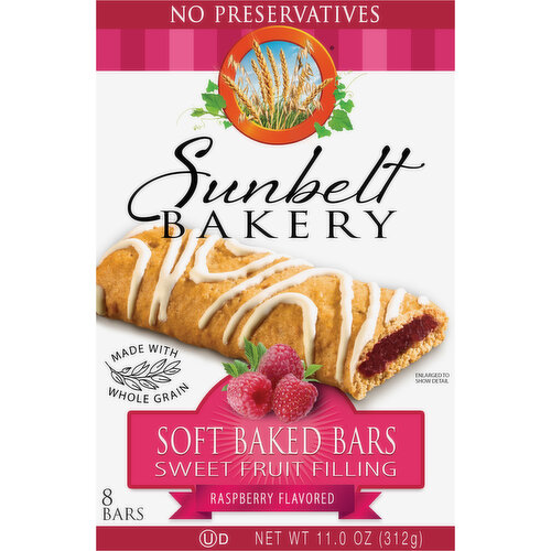 Sunbelt Bakery Soft Baked Bars, Raspberry Flavored