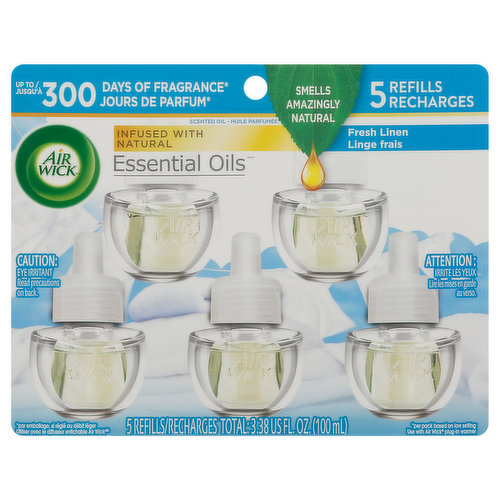 Up to 300 days of fragrance (Per pack based on low setting). Smells amazingly natural. Infused with natural essential oils. Use with Air Wick plug-in warmer.