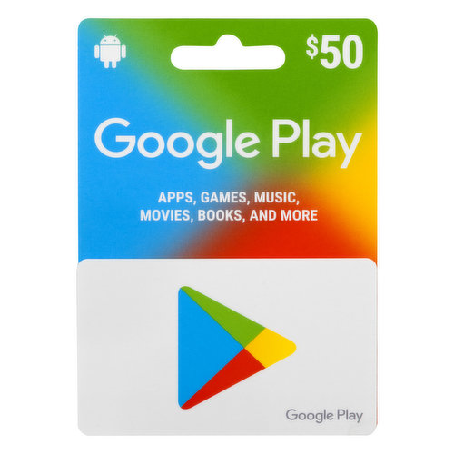 Gift Card Google Play 50 reais - Envio Digital - Gift Card Online