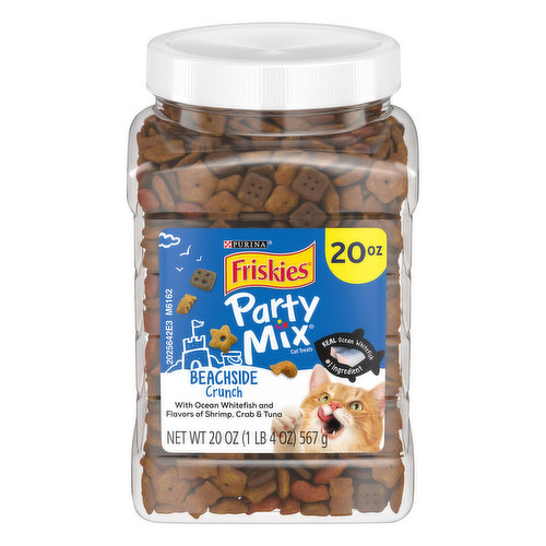 Friskies Made in USA Facilities Cat Treats, Party Mix Beachside Crunch