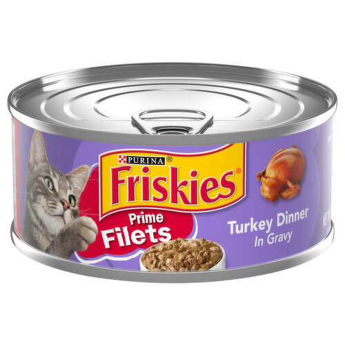 Friskies Cat Food, Turkey Dinner in Gravy, Prime Filets