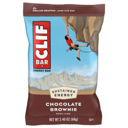 CLIF CLIF BAR - Chocolate Brownie Flavor - Made with Organic Oats - 10g Protein - Non-GMO - Plant Based - Energy Bar - 2.4 oz.