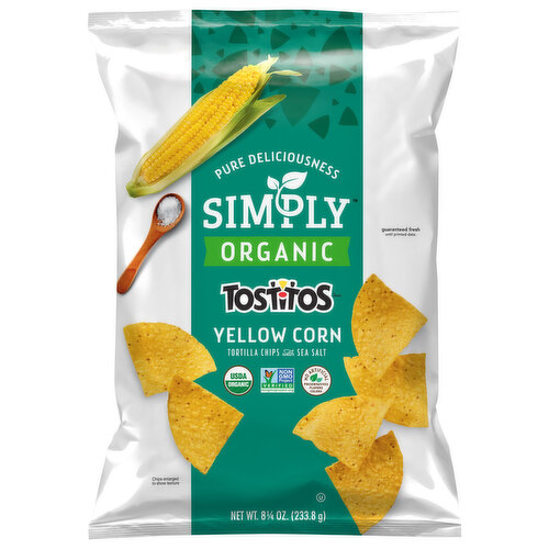 Simply Tortilla Chips, with Sea Salt, Organic, Yellow Corn