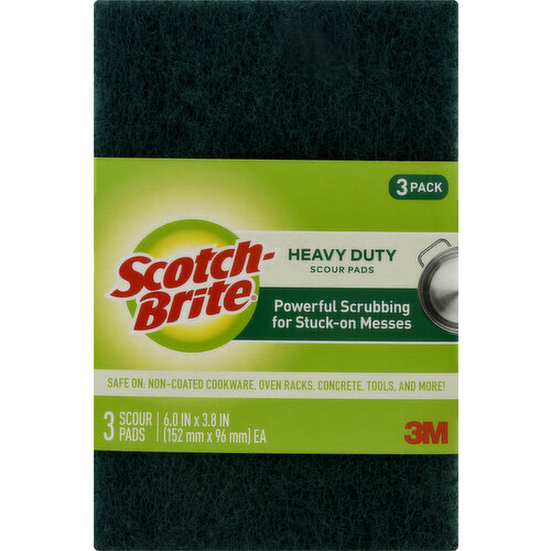 Scotch Brite Scour Pads, Heavy Duty, 3 Pack