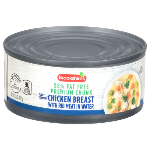 Brookshire's Chicken Breast with Rib Meat in Water, 98% Fat Free, Premium Chunk