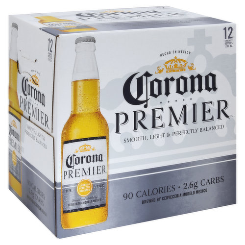 Smooth, light & perfectly balanced. 90 calories; 2.6 g carbs. Longneck bottles. Questions? Visit CoronaUSA.com or call 800-295-1032. Brewed by Cerveceria Modelo Mexico. Imported beer from Mexico.