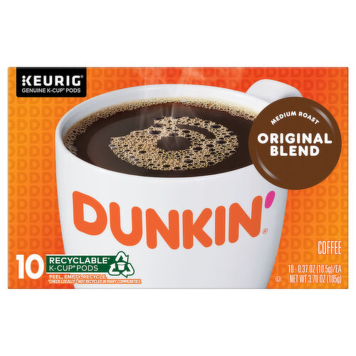 Dunkin' Coffee, Medium Roast, Original Blend, K-Cup Pods