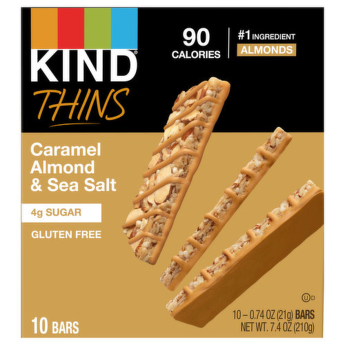 Kind Bars, Caramel Almonds & Sea Salt, Thins