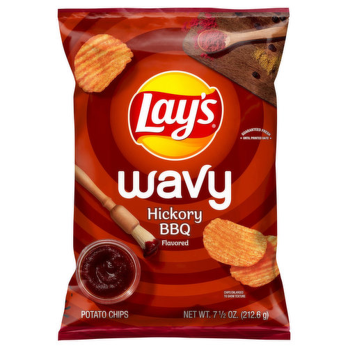 Lay's Potato Chips, Hickory BBQ Flavored, Wavy