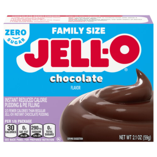 Jell-O Pudding & Pie Filling, Reduced Calorie, Chocolate Flavor, Instant, Family Size