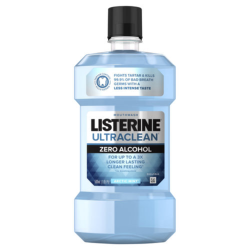 Listerine Cool Mint Antiseptic Mouthwash to Kill 99% of Germs That Cause  Bad Breath, Plaque and Gingivitis, Cool Mint Flavor, 1 L (Pack of 2)