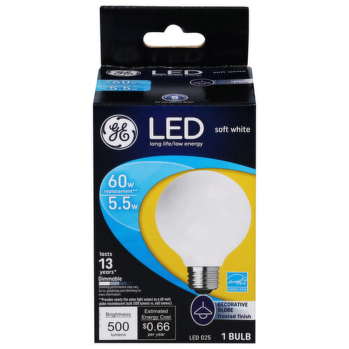 GE Light Bulb, LED, Soft White, 5.5 Watts