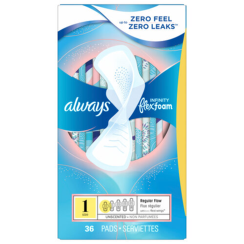 Always Pads, with Flexi-Wings, Regular Flow, Unscented, Size 1