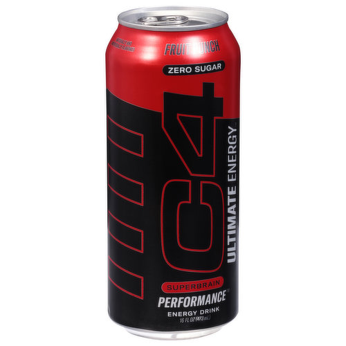 C4 Energy Drink, Zero Sugar, Perfomance, Fruit Punch - Brookshire's