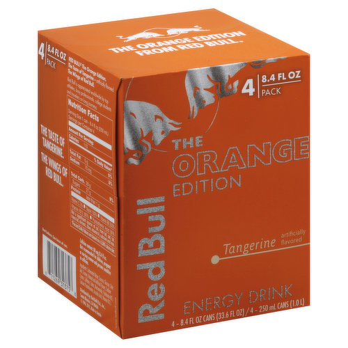 Red Bull Energy Drink, The Orange Edition, Tangerine, 4 Pack