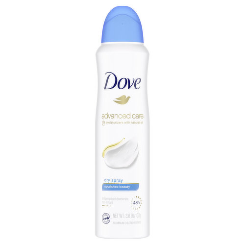 Dove Deodorant Antiperspirant, Dry Spray, 48h