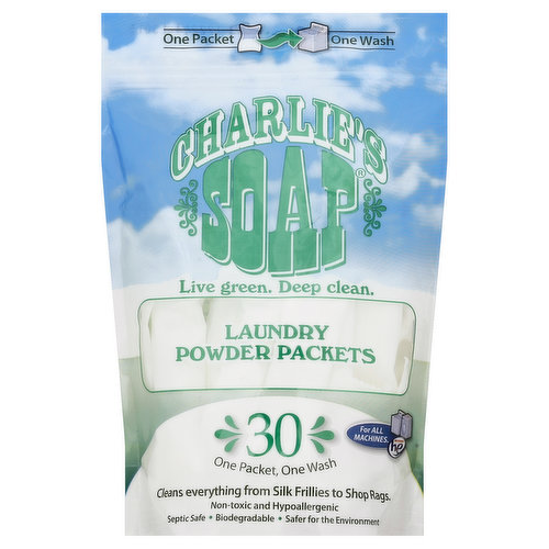 Charlies Soap Laundry Powder, Packets
