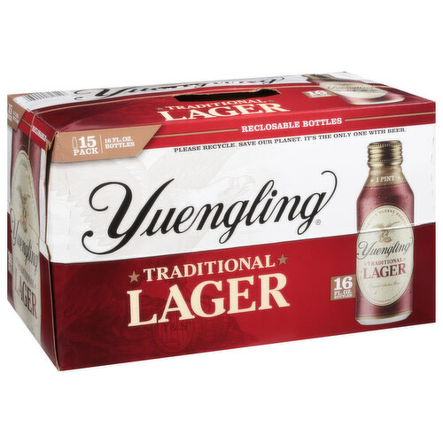 Yuengling Beer, Lager, Traditional, 15 Pack