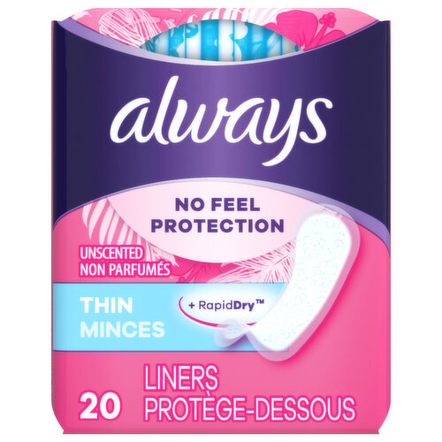 Always Pantiliners, Thin, Regular, Unscented - FRESH by Brookshire's