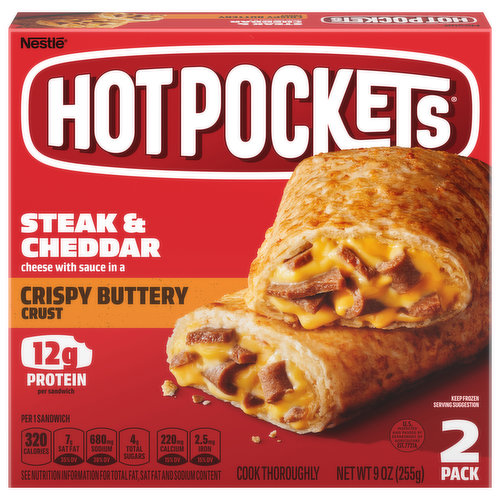 Hot Pockets Sandwich, Smokey Green Chili Cheesesteak, 2 Pack