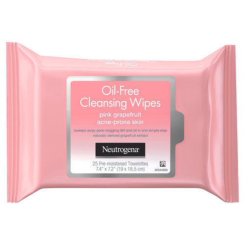 Neutrogena Cleansing Wipes, Oil-Free, Pink Grapefruit