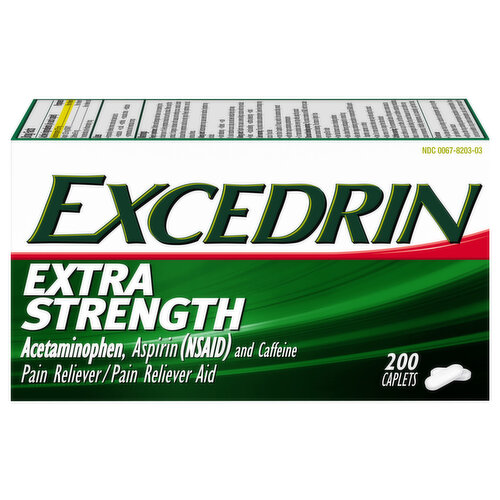 Excedrin Pain Reliever, Acetaminophen Aspirin (NSAID) and Caffeine, Extra Strength, Caplets