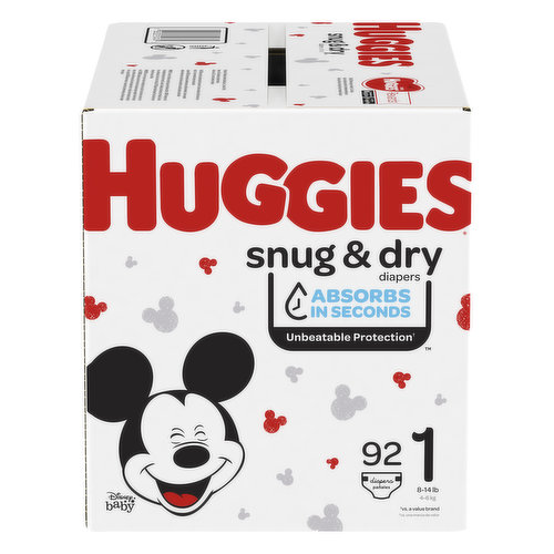 Huggies Diapers, Disney Baby, 1 (8-14 lb)