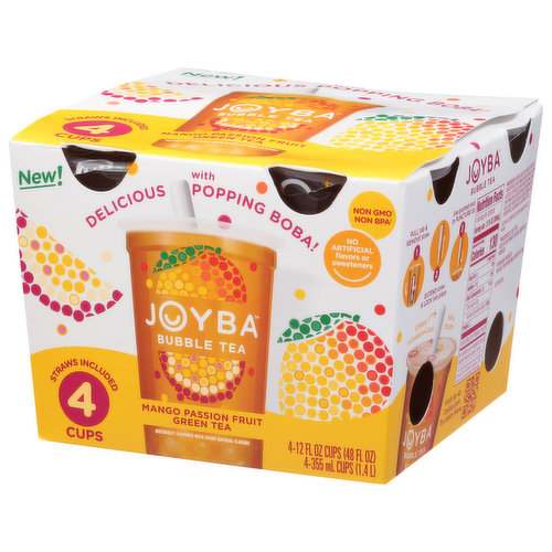 Joyba Mango Passion Fruit Green Bubble Tea - 4pk/12 Fl Oz Cups : Target