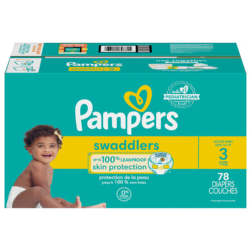 Pampers Diapers, 3 (16-28 lb), Super Pack