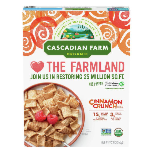 Cascadian Farm Cereal, Cinnamon Crunch