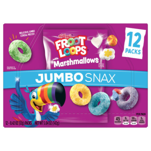 Froot Loops Cereal, with Marshmallows, Jumbo Snax, 12 Pack - FRESH by  Brookshire's