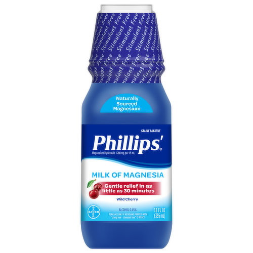 Phillips' Saline Laxative, Milk of Magnesia, Wild Cherry