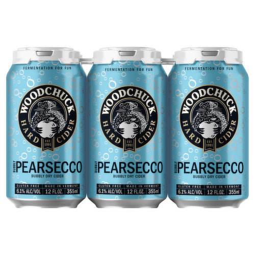 Woodchuck Dry Cider, Bubbly Pearsecco, 6 Pack