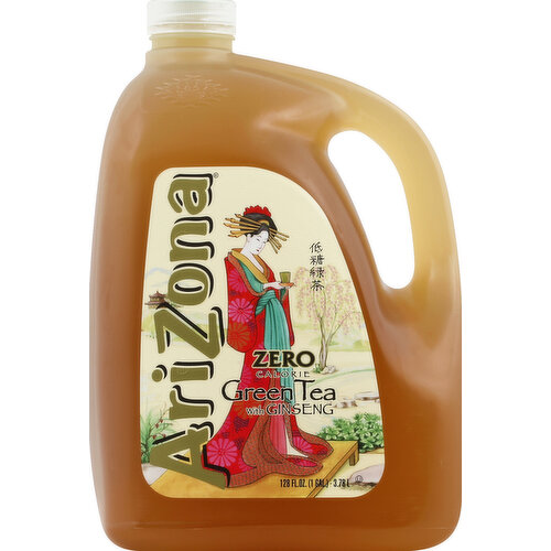 AriZona Green Tea, Zero Calorie, with Ginseng