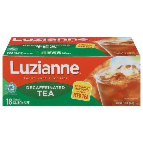 Luzianne Tea, Decaffeinated, Tea Bags, Gallon Size - Brookshire's