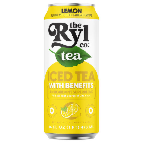 The Ryl Co. Tea, Zero Sugar, Lemon