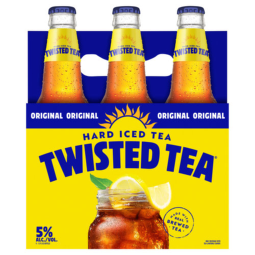 Twisted Tea Original is refreshingly smooth hard iced tea made with real brewed black tea and a twist of natural lemon flavor. Non-carbonated, naturally sweetened, and 5% ABV – it’s your favorite iced tea with a classic twist! Keep it Twisted.