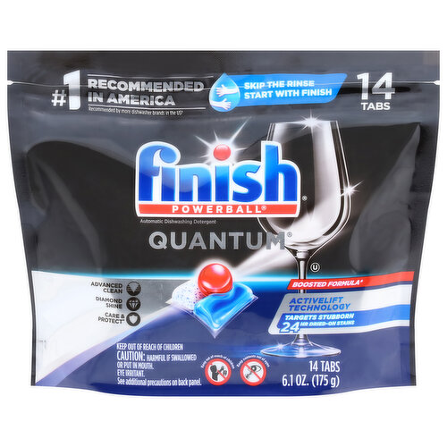 Finish Dishwashing Detergent, Automatic, Quantum