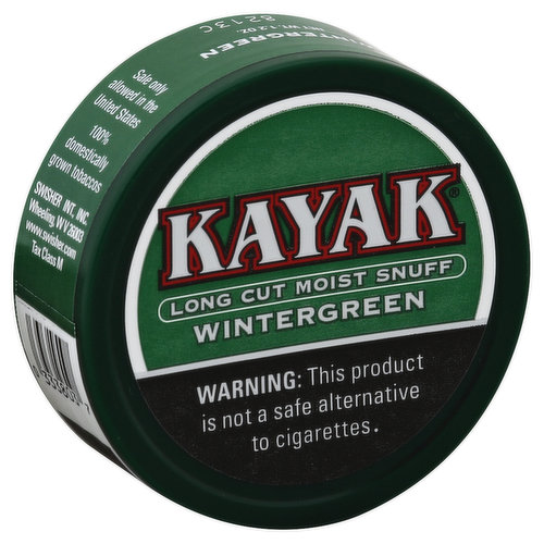Kayak Snuff, Moist, Long Cut, Wintergreen