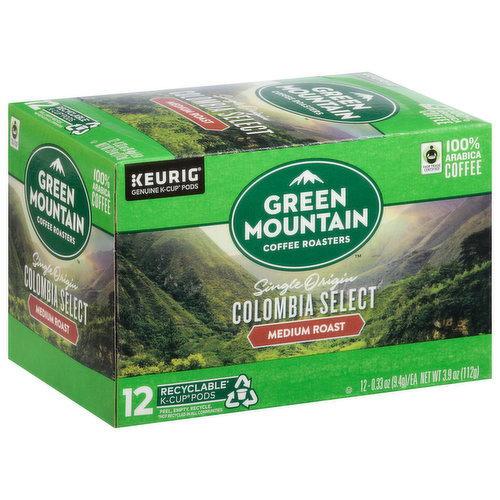 Green Mountain Coffee Roasters Coffee, Medium Roast, Colombia Select, K-Cup Pods